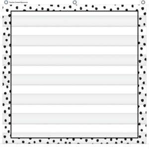 Black Painted Dots on White 7 Pocket Chart [TCR20103]