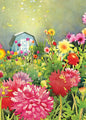 Dahlia Garden Blank Greeting Card [2988BL]