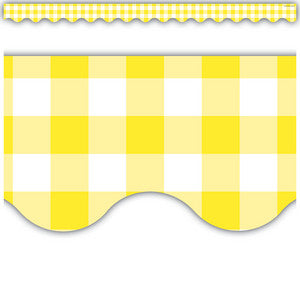 Yellow Gingham Scalloped Border Trim [TCR8500]