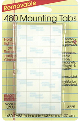 Removable Mounting Tabs 1/2" x 1/2"  480 Count