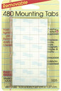 Removable Mounting Tabs 1/2" x 1/2"  480 Count