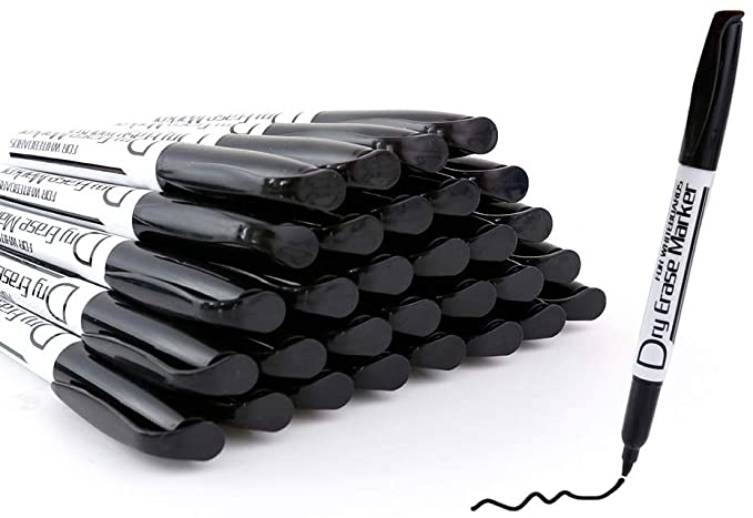 Dabo&Shobo Dry Erase Markers 80 Count, Black, Chisel Tip [B08H1SKB3B]