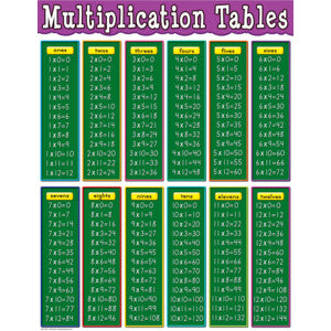 Multiplication Tables Chart 17x22 [TCR7697]