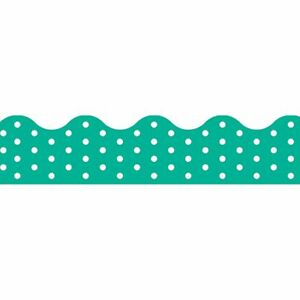 Polka Dots Teal Border [T92665]