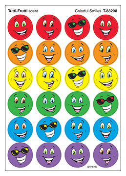 Colorful Smiles, Tutti-Frutti scent Scratch 'n Sniff Stinky Stickers – Small [T83208]
