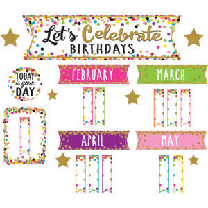 Confetti Let's Celebrate Birthdays Mini Bulletin Board [TCR5884]