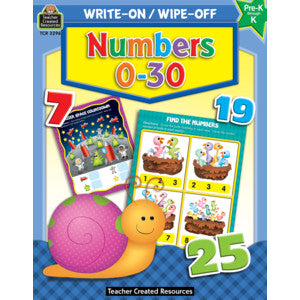 Numbers 0-30 Write-On Wipe-Off Book PreK [TCR3296]