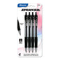 BAZIC Spencer Black Retractable Pen w/Cushion Grip 4 Pack [17047]