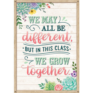 We May All Be Different, but in This Class We Grow Together Positive Poster [TCR7442]
