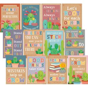 Happy Cactus Crew Positive Sayings Small Poster Pack [TCR6956]