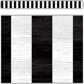 Modern Farmhouse Black Stripes Straight Border Trim [TCR8512]