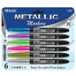 BAZIC 6 Metallic Colors Markers [1236]