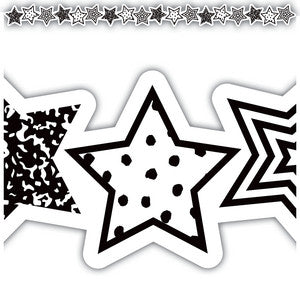 Black and White Stars Die-Cut Border Trim [TCR6939]