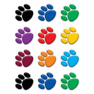 COLORFUL PAW PRINTS MINI ACCENTS [TCR5116]