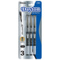 BAZIC Dayton Black Rollerball Pen with Metal Clip (3/Pack) [1702]