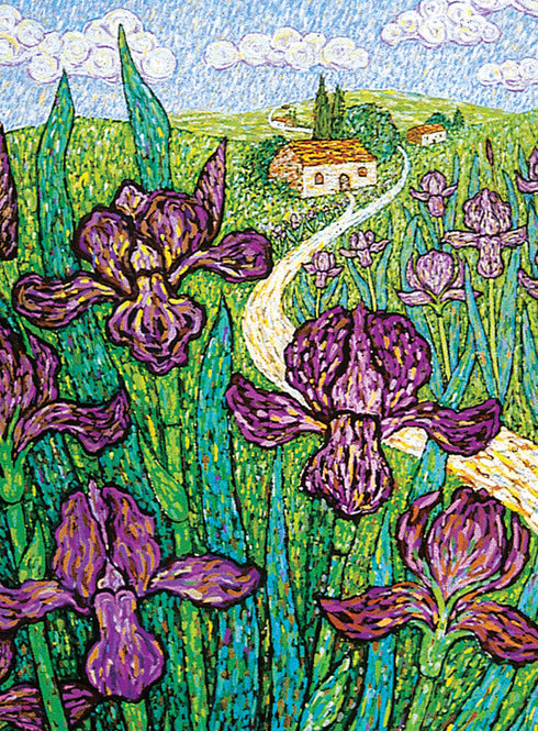 Purple Irises Blank Note Card Set 8 Cards and Envelopes [3033BL]