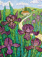Purple Irises Blank Note Card Set 8 Cards and Envelopes [3033BL]