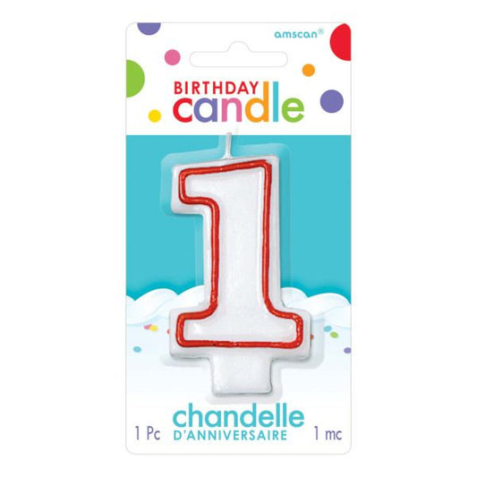 Red and White Birthday Candle Number 1 [174001]
