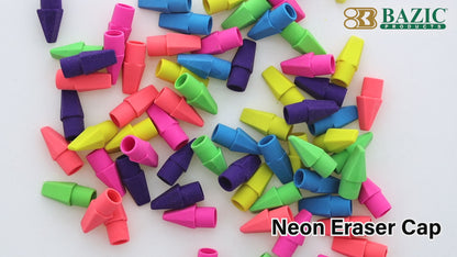 Neon Pencil-Top Eraser Caps, Latex-Free, PVC-Free