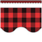 Red and Black Gingham Scalloped Border Trim [TCR5881]