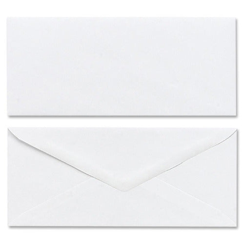Mead Plain White Envelopes, Business - #10 4 1/8" Width x 9 1/2" Length - Gummed - 50 / Box - White [MEA75050]