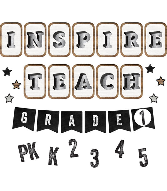 Bulletin Board Set-Industrial Chic-Inspirational Sayings-Mini Bulletin Board (35 Pieces) [CD110400]