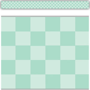 Cool for School Green Checkers Straight Border Trim [TCR9311]