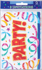 Party Streamers Invitations 8 Cards & 8 Envelopes [49264]