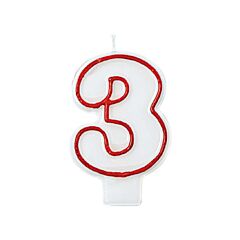 Red and White Birthday Candle Number 3 [174003]