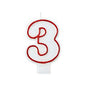 Red and White Birthday Candle Number 3 [174003]