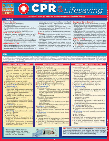 QuickStudy | CPR & Lifesaving Laminated Reference Guide [218616]
