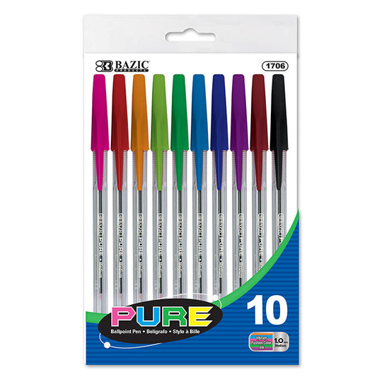 BAZIC 10 Pure Neon Color Stick Pen [1706]