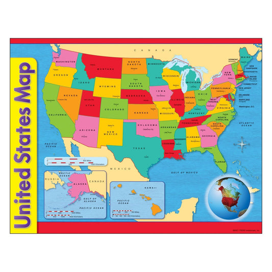 United States Map Learning Chart 17x22 [T38097]