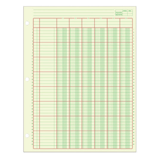 Adams Analysis Pad, 8 1/2" X 11", 100 Pages (50 Sheets), 6 Columns, Green [629035]