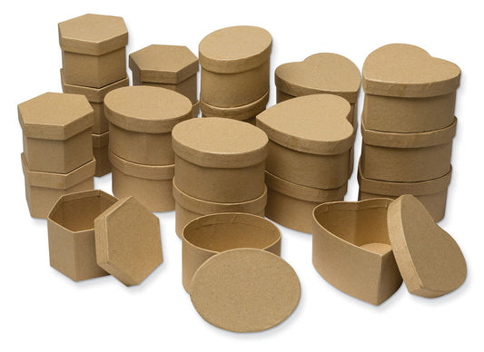 Papier Maché Assorted Boxes 24 Count [PAC6449] [PAC6449]