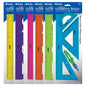 BAZIC 4-Piece Geometry Ruler Combination Sets w/ Center Wheel Compass [333]