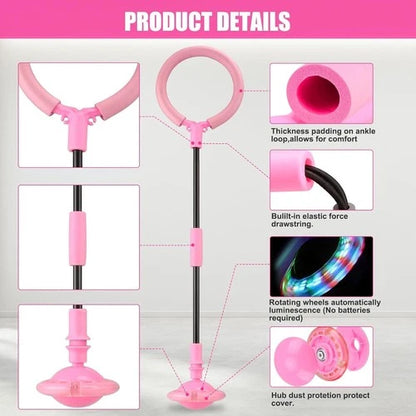 Portable Pink Ankle Skip Ball - Fun Game for Kids Aged 5-10 with Safety Padding
