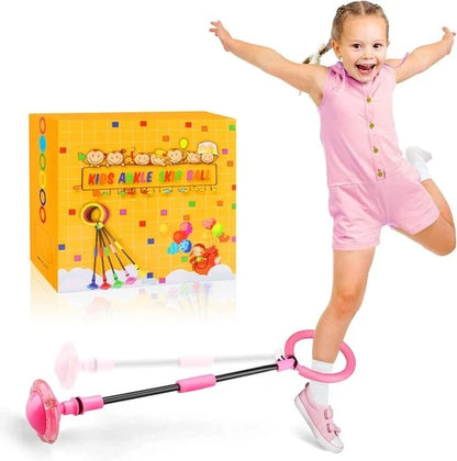 Portable Pink Ankle Skip Ball - Fun Game for Kids Aged 5-10 with Safety Padding