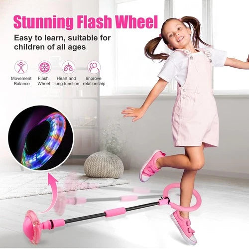 Portable Pink Ankle Skip Ball - Fun Game for Kids Aged 5-10 with Safety Padding