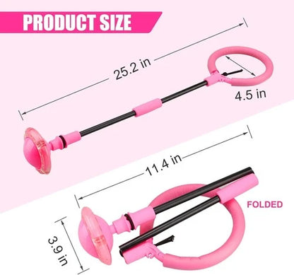 Portable Pink Ankle Skip Ball - Fun Game for Kids Aged 5-10 with Safety Padding