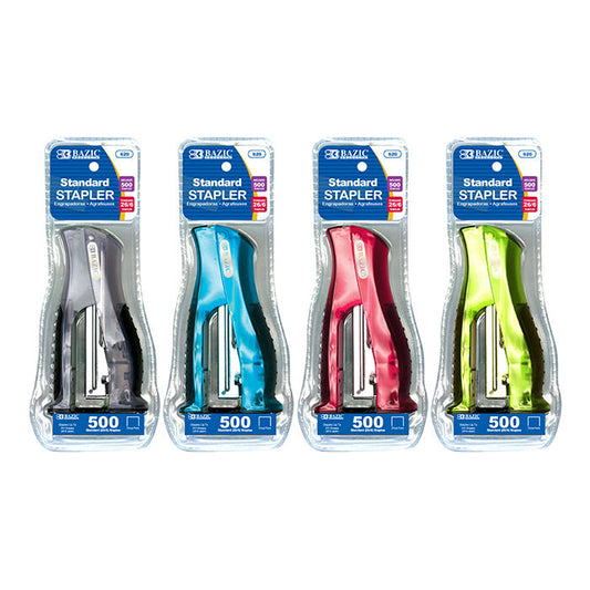 BAZIC Compact Stand-Up Standard (26/6) Stapler w/ 500 Ct. Staples [620]