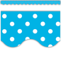 Aqua Polka Dots Scalloped Border Trim (D)