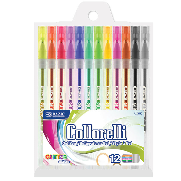 BAZIC 12 Glitter Color Collorelli Gel Pen [17082]