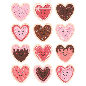 Frosted Heart Cookies Stickers [TCR6948]