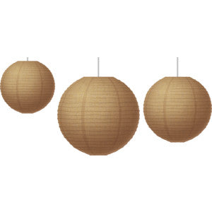 Hanging Paper Lanterns - Burlap [TCR77228]