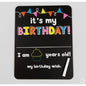 It's My Birthday Chalkboard, 12x10 Inch for Kids/Girls/Boys Reusable Wooden Photo Prop Board