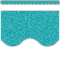 Teal Glitz Scalloped Border Trim (D)