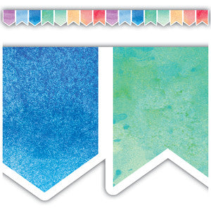 Watercolor Pennants Die-Cut Border Trim [TCR3572]