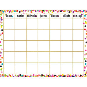 Confetti Spanish Calendar Chart 17x22 [TCR7949]