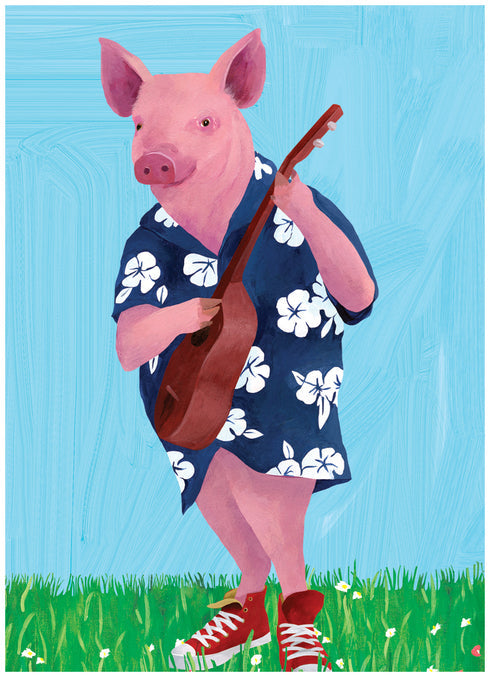 Aloha Oink Birthday Greeting Card [2572BD]